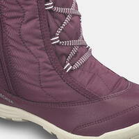Čizme za planinarenje SH500 s rajsferšlusom tople i vodootporne za devojčice