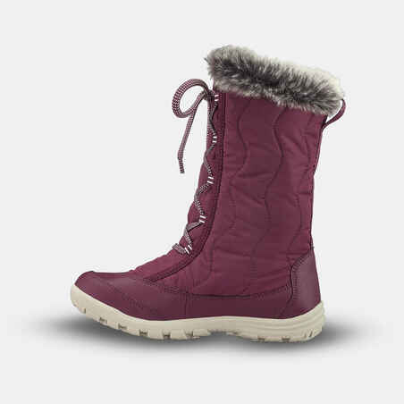 Mergaičių šilti neperšlampami sniego žygių batai „SH500 Zip“, 30–39 dydžių