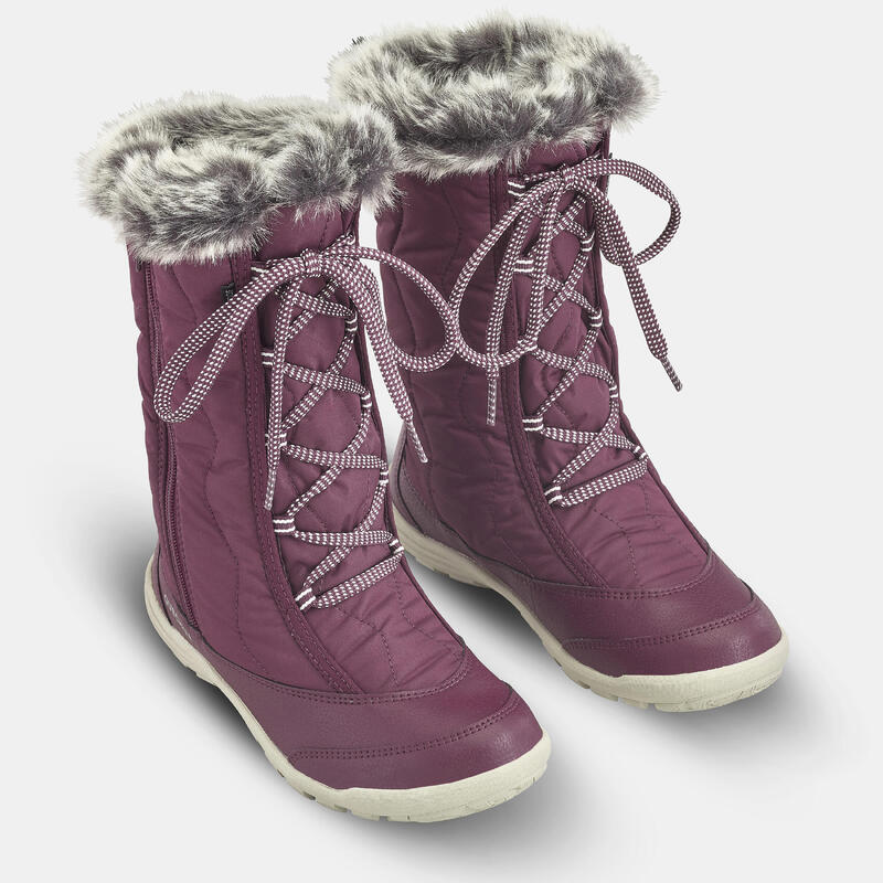 BOTTES DE NEIGE CHAUDES IMPERMÉABLES DE RANDONNEE - SH500 ZIP - FILLE 30-38