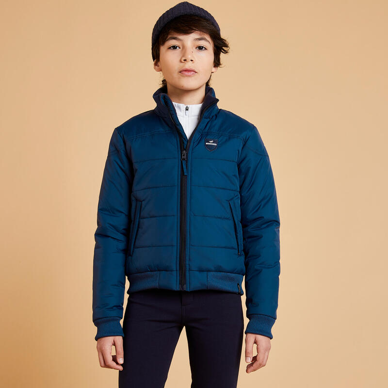 Jachetă 500 WARM echitație călduroasă albastru Copii 