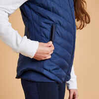 Kids' Horse Riding Sleeveless Down Jacket 500 - Dark Blue/Navy