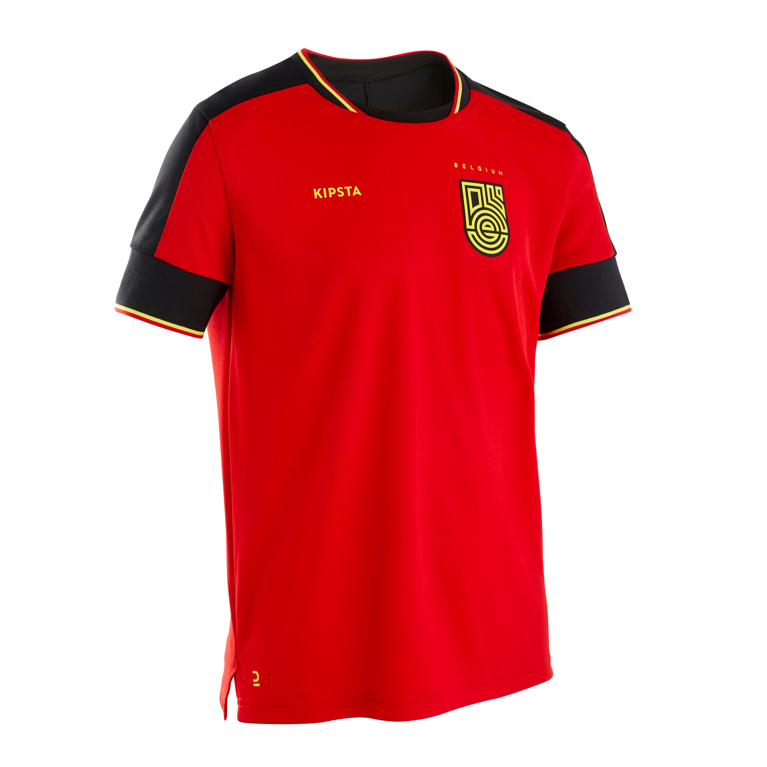 Tricou Fotbal FF500 Replică Belgia 2022 Roșu-Negru Copii La Oferta Online decathlon imagine La Oferta Online