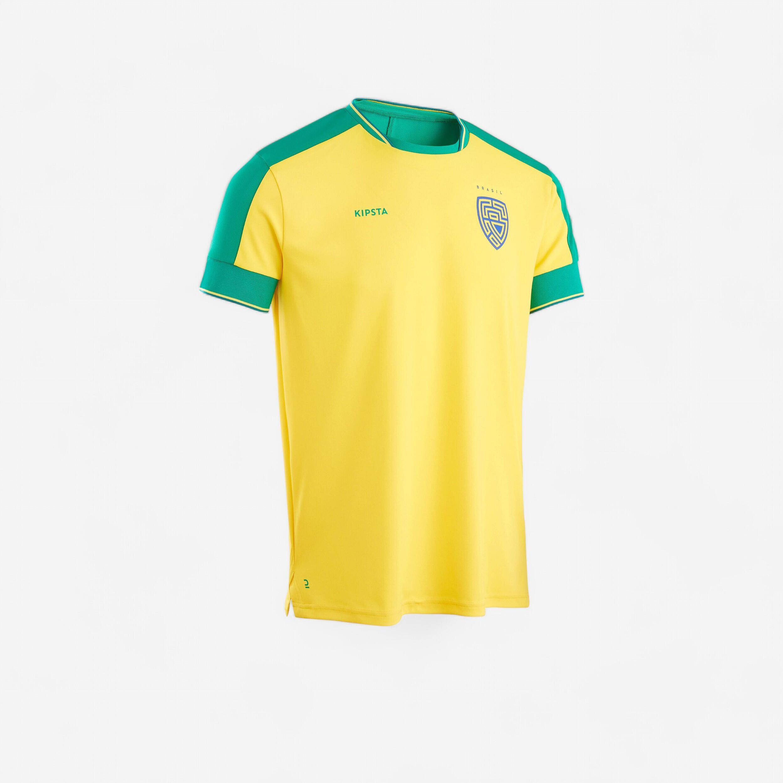 Men Football Short Sleeve Tshirt Quick Dry F500 - Brazil