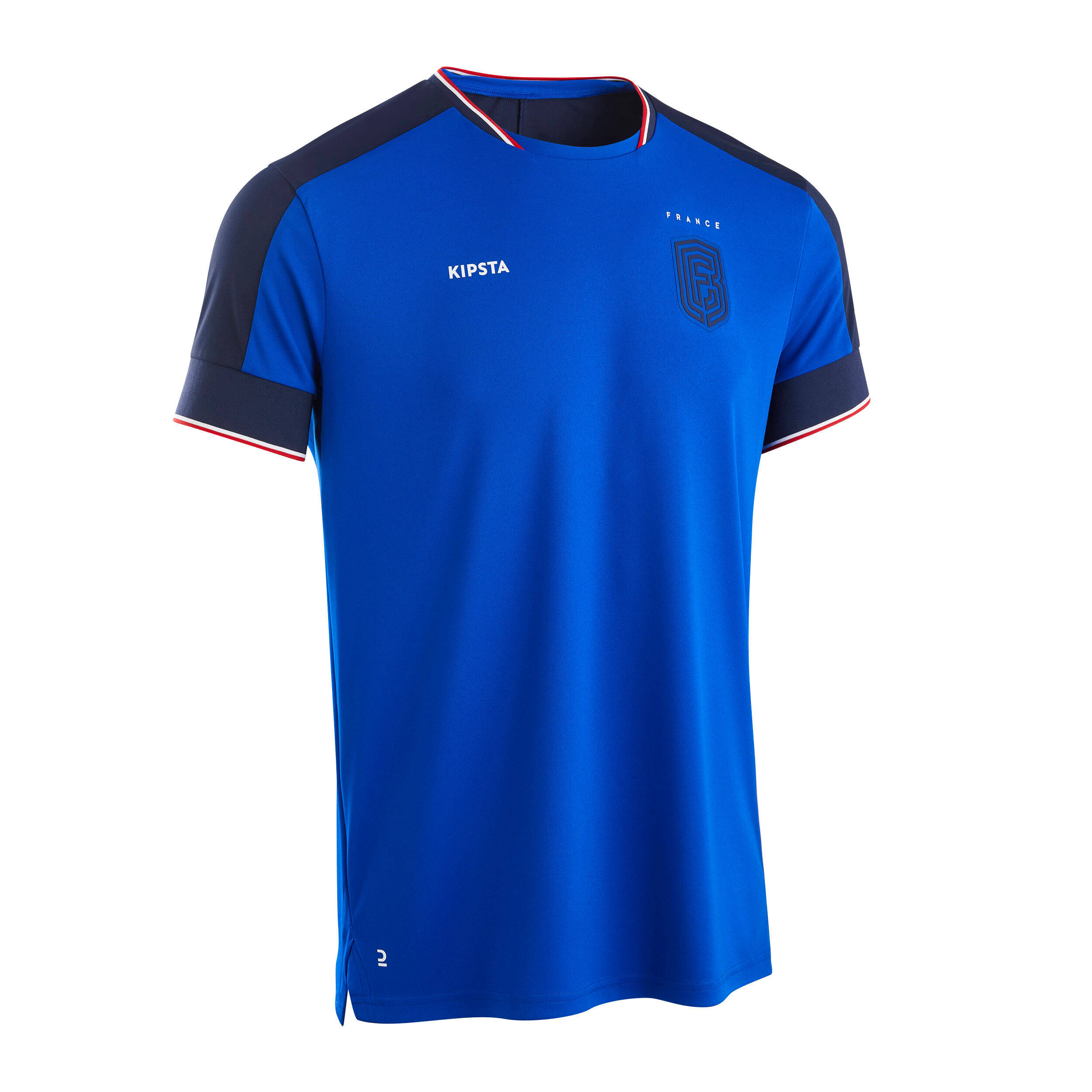 Men Football Short Sleeve Tshirt Quick Dry F500 - France Blue -  3