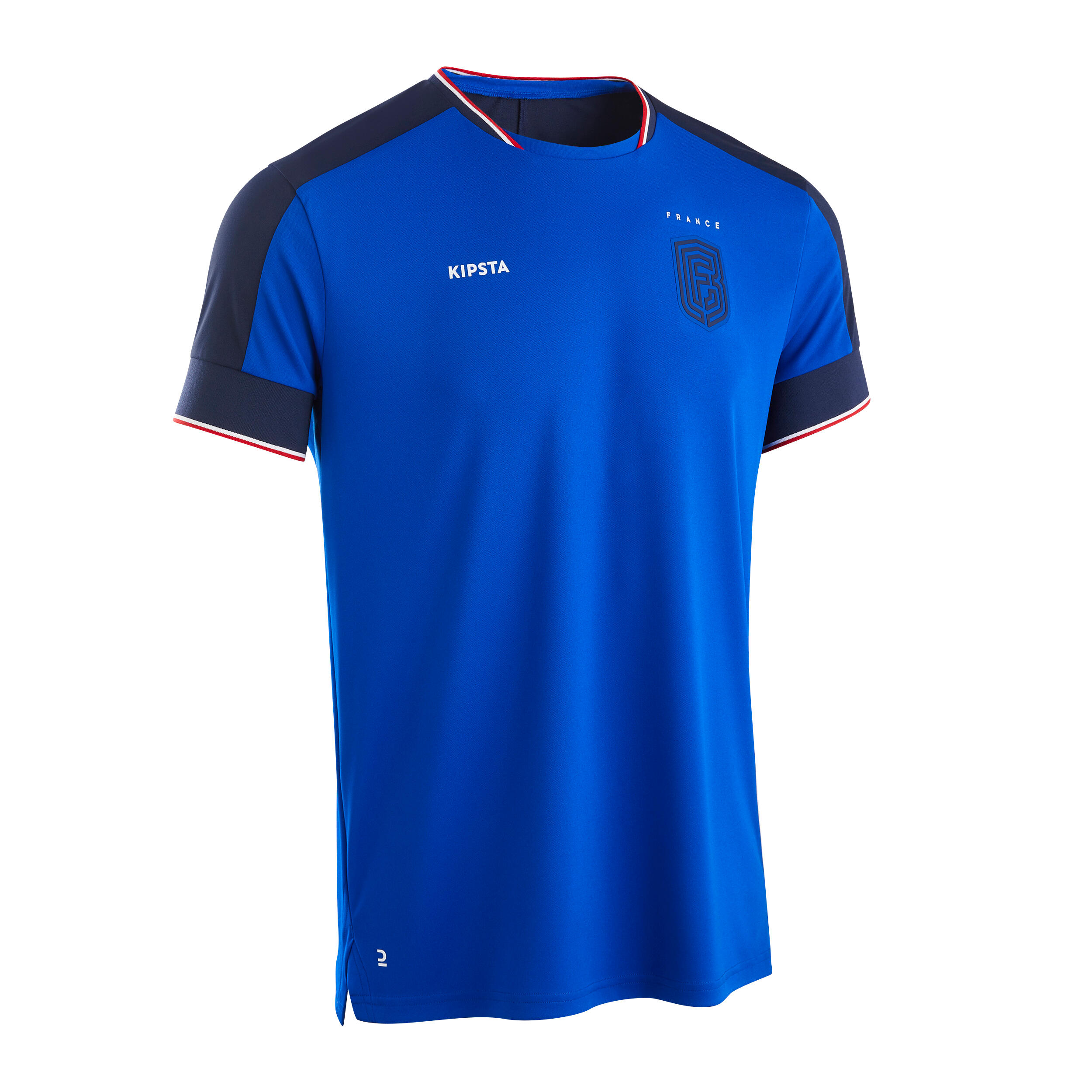 Tricou Fotbal FF500 Franța 2024 Albastru-Negru Adulți