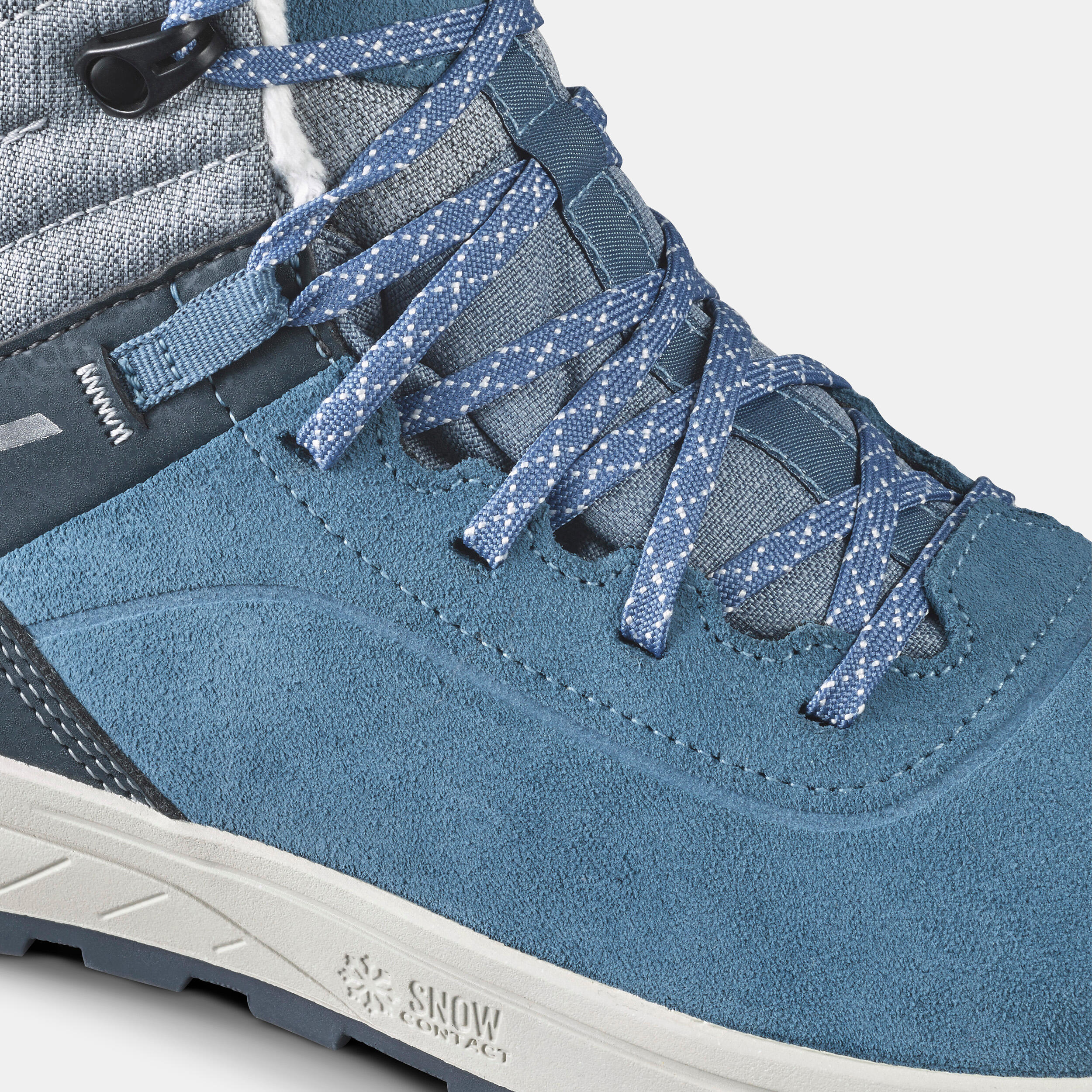 Chaussures chaudes et imperméables de randonnée SH500 cuir lacet - enfant 35-38 4/13