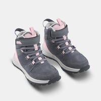 Cipele za planinarenje SH500 vodootporne tople kožne na čičak dečje