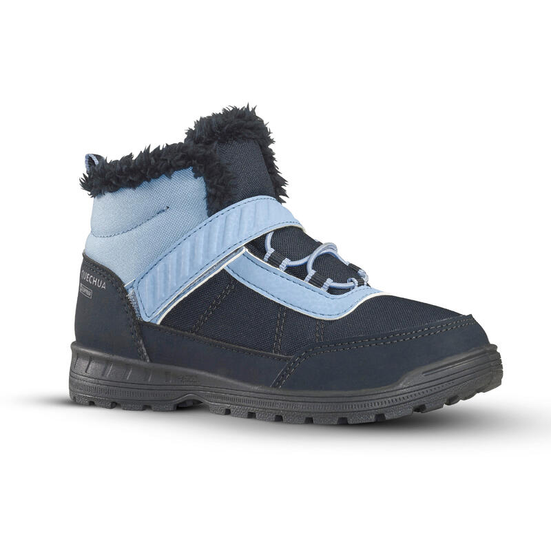 BOTAS DE CAMINHADA QUENTES IMPERMEÁVEIS SH100 BANDAS AUTOADERENTES CRIANÇA 24-34