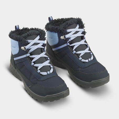 Čizme za planinarenje SH100 tople  i vodootporne na pertlanje kožne od 34 do 38