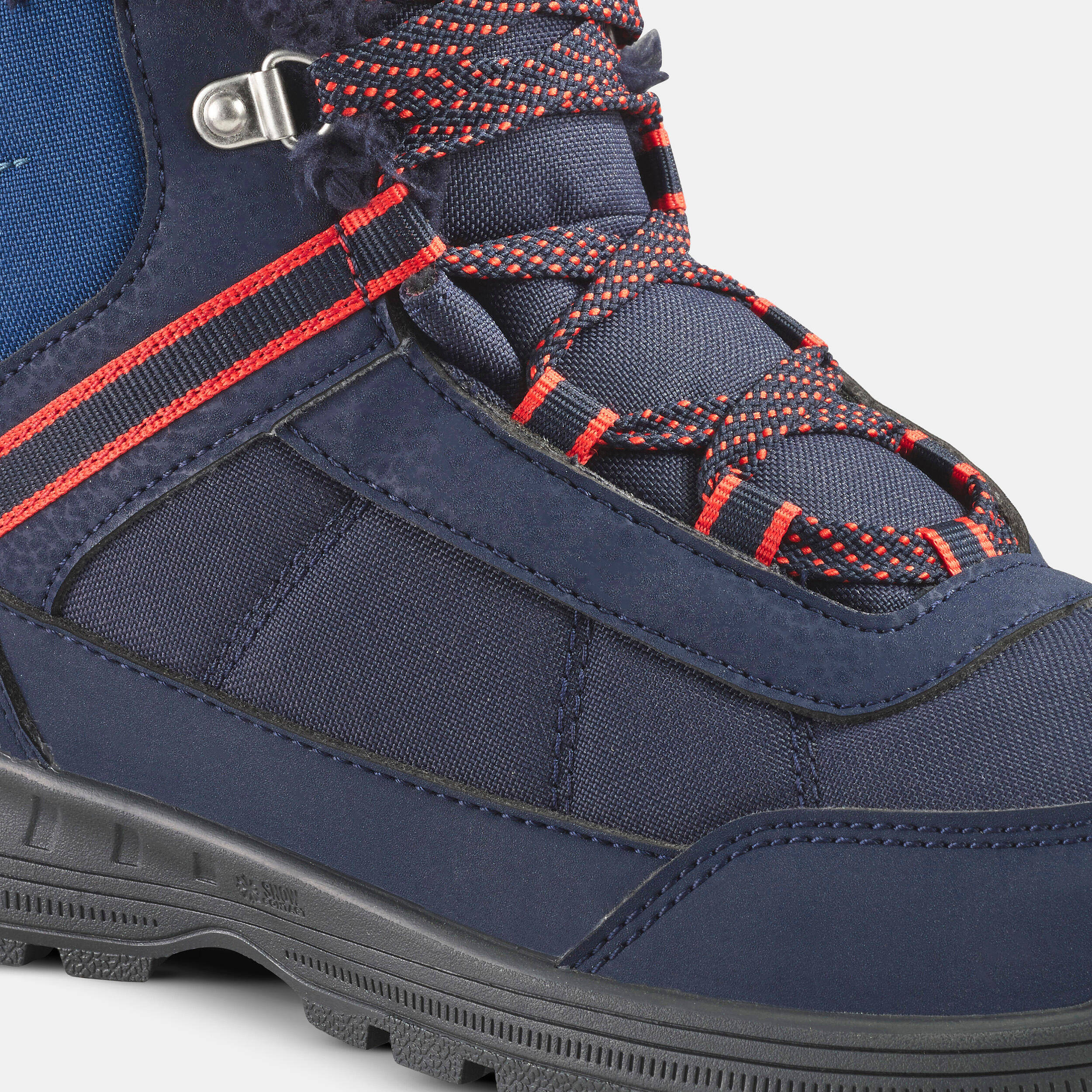 Kids' warm and waterproof SH100 lace-up leather hiking shoes - size 2.5 - 5.5  -  5