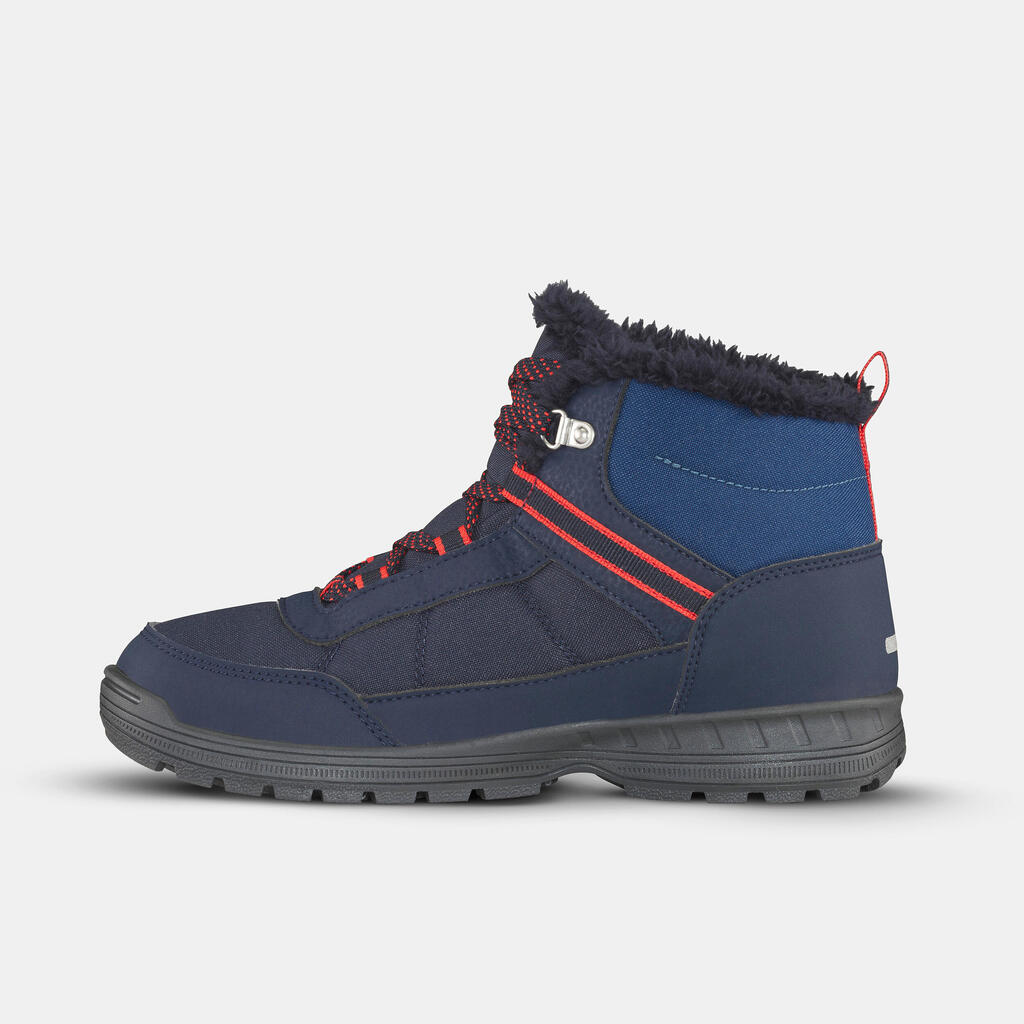 Chaussures chaudes et imperméables de randonnée SH100 lacet - enfant 35-38