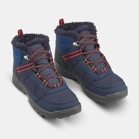 Čizme za planinarenje SH100 tople i vodootporne na pertlanje kožne od 34 do 38