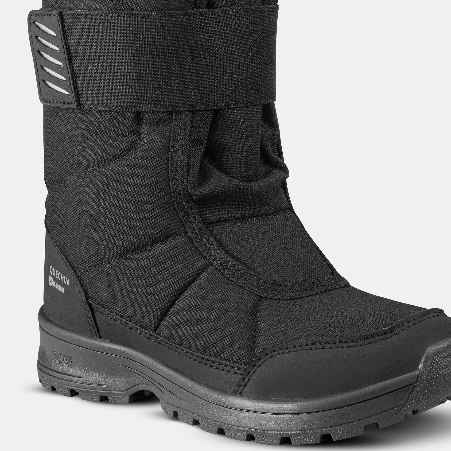 Winter Ripper Junior Warm Waterproof Winter Boots SH100 Rip-tab - Black