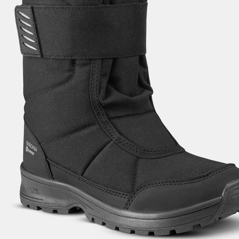 Snowboots kinderen - waterdichte wandellaarzen met klittenband - SH100 - zwart