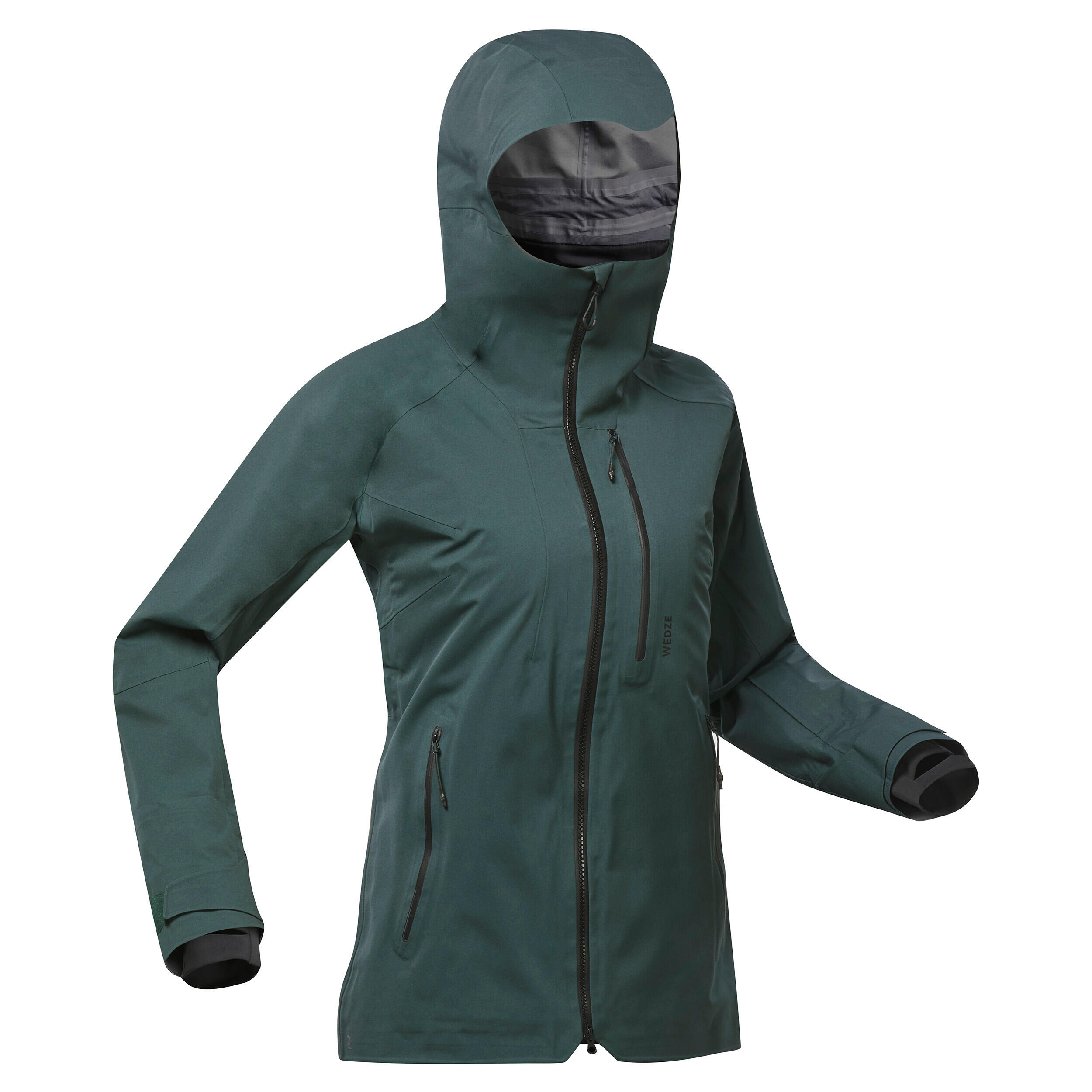 WEDZE WOMEN'S SKI JACKET - FR500 - GREEN