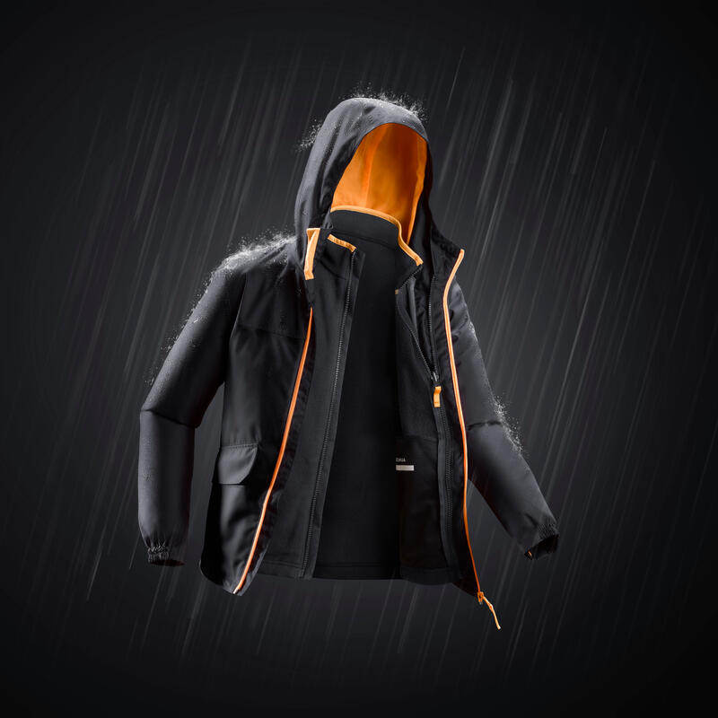 VESTE 3en1 CHAUDE ET IMPERMÉABLE DE RANDONNÉE - SH100 -0,5°C - ENFANT 7 - 15 ANS