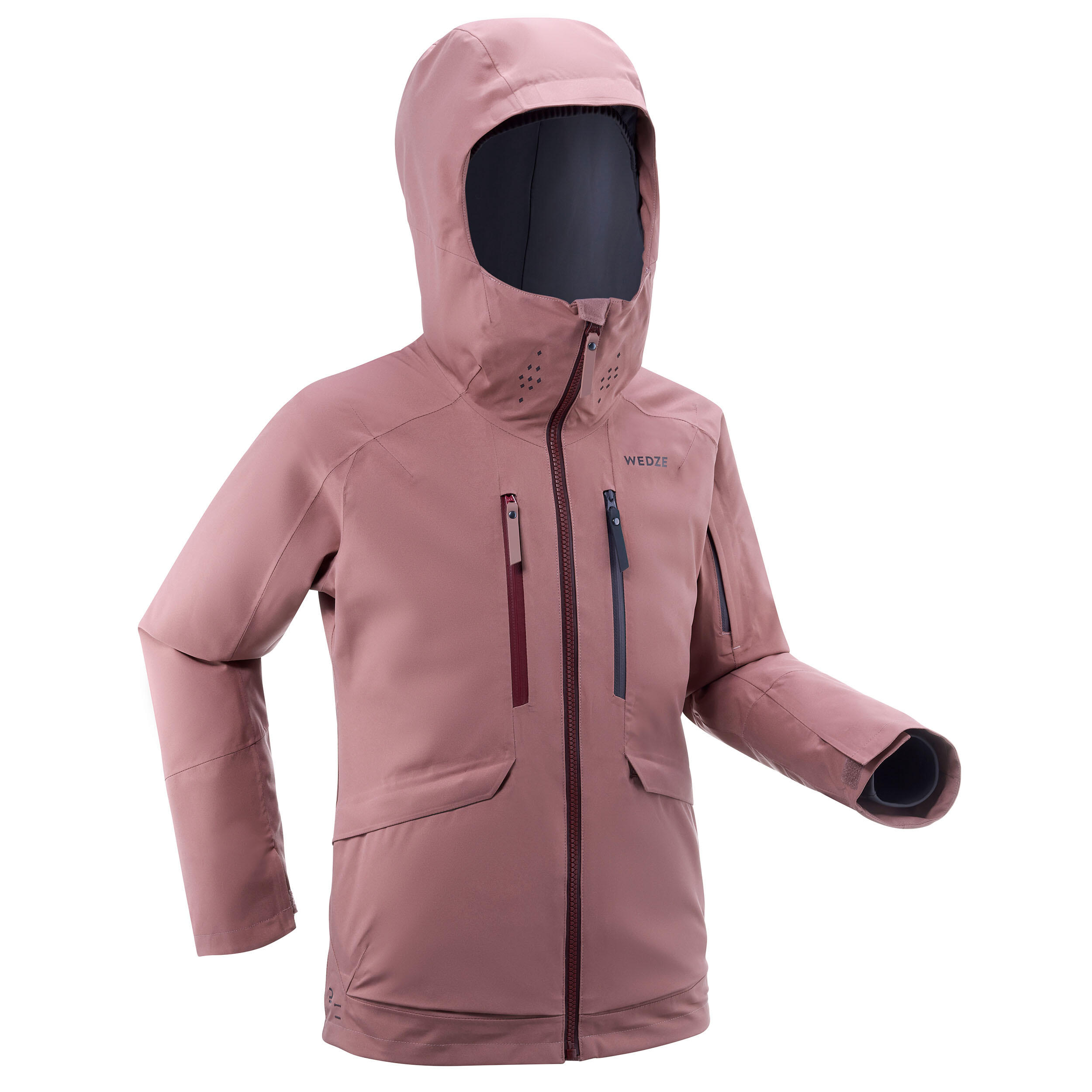 GIRLS' 3-IN-1 WATERPROOF SKI JACKET FR 900 - PINK