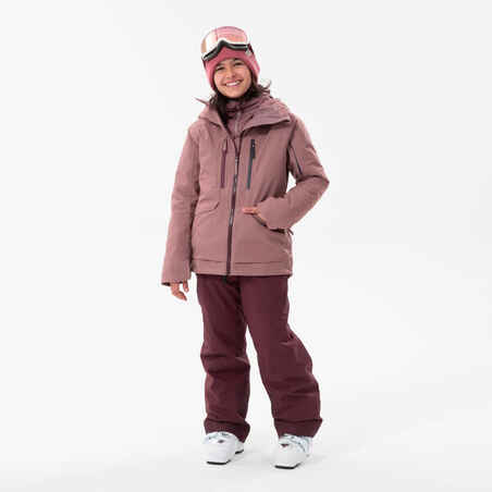 GIRLS 3-IN-1  WATERPROOF SKI JACKET FR 900 - PINK