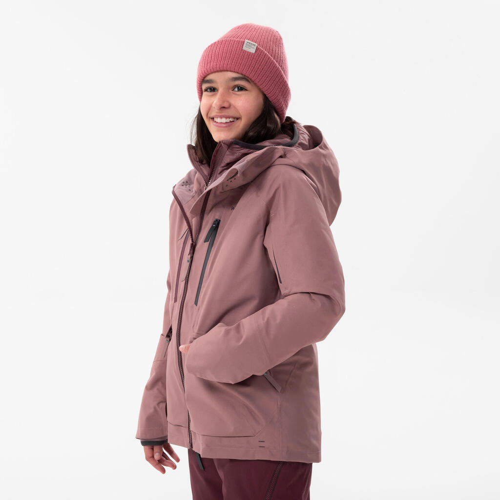 GIRLS 3-IN-1  WATERPROOF SKI JACKET FR 900 - PINK