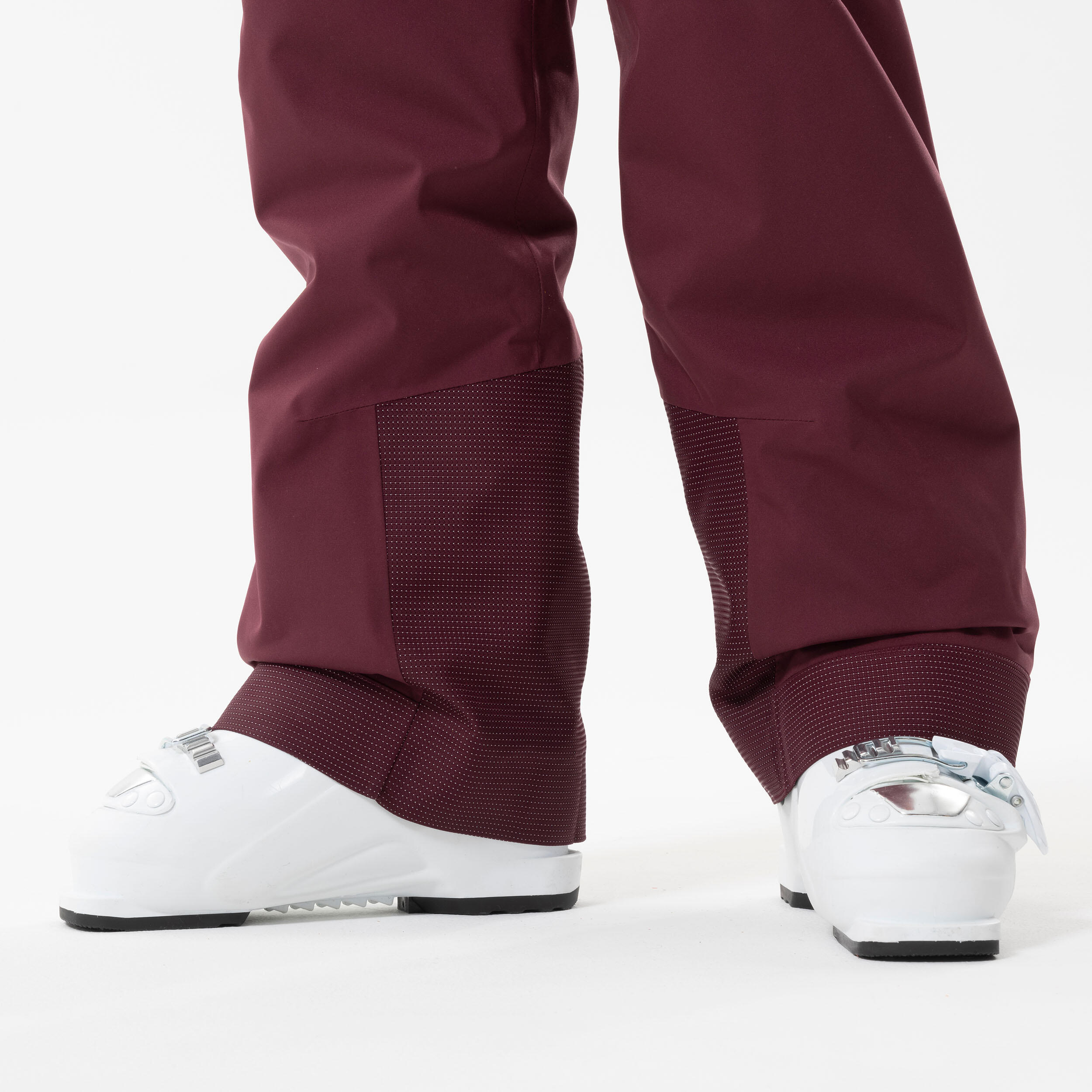 KIDS’ SKI TROUSERS WITH BACK PROTECTOR - FR900 - BURGUNDY 7/11