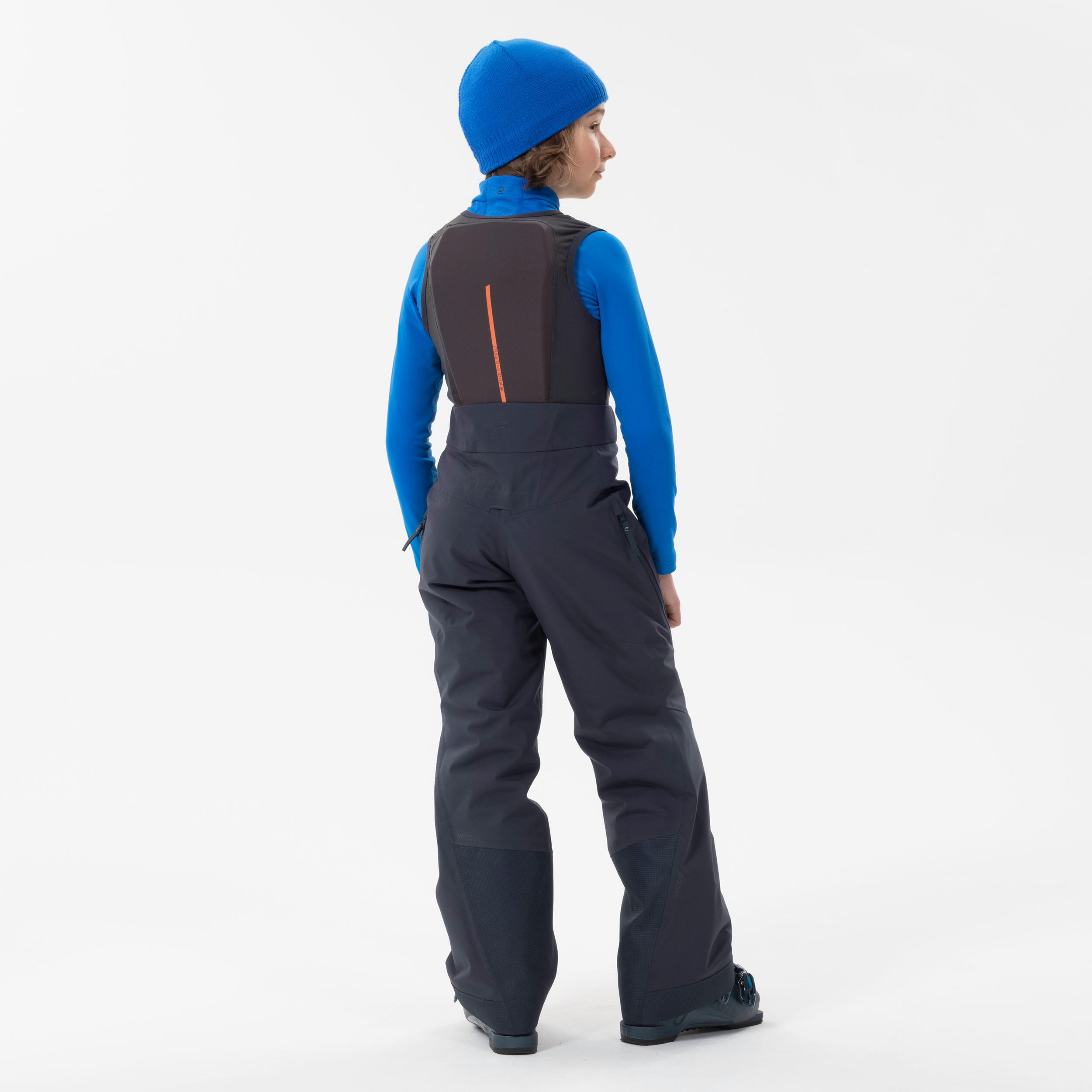 PANTALON DE SKI AVEC DORSALE ENFANT - FR900 - BLEU MARINE 3/8