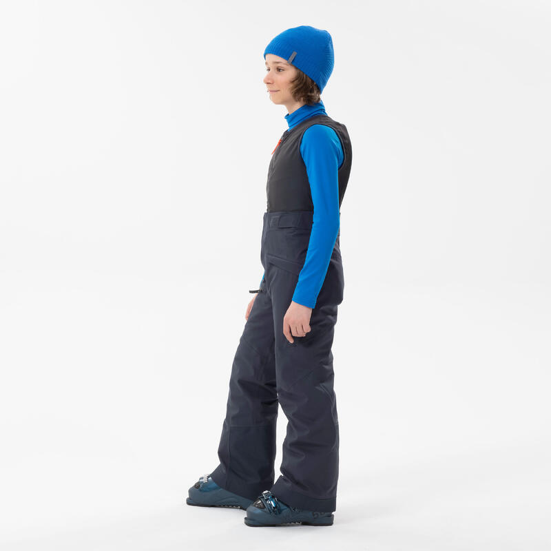 PANTALON DE SKI AVEC DORSALE ENFANT - FR900 - BLEU MARINE