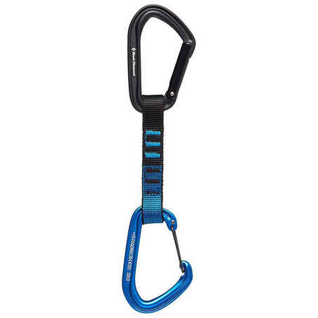 PACK OF 6 CLIMBING AND MOUNTAINEERING QUICKDRAWS - HOTFORGE HYBRID BLUE 12 CM