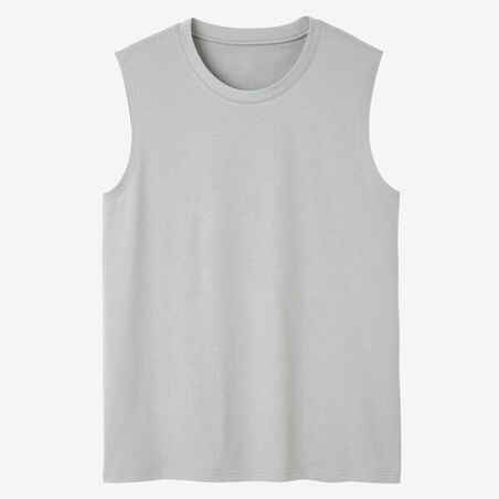 Men's Stretchy Fitness Tank Top 500 - Grey