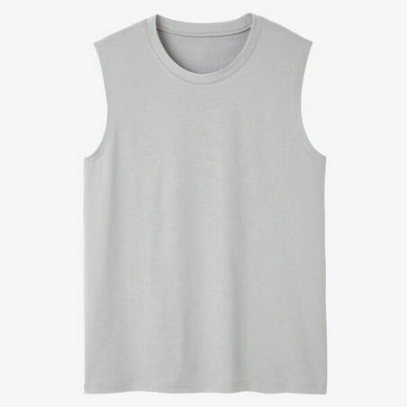 Men's Stretchy Fitness Tank Top 500 - Grey