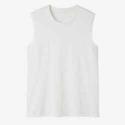 Men's Stretchy Fitness Tank Top 500 - White