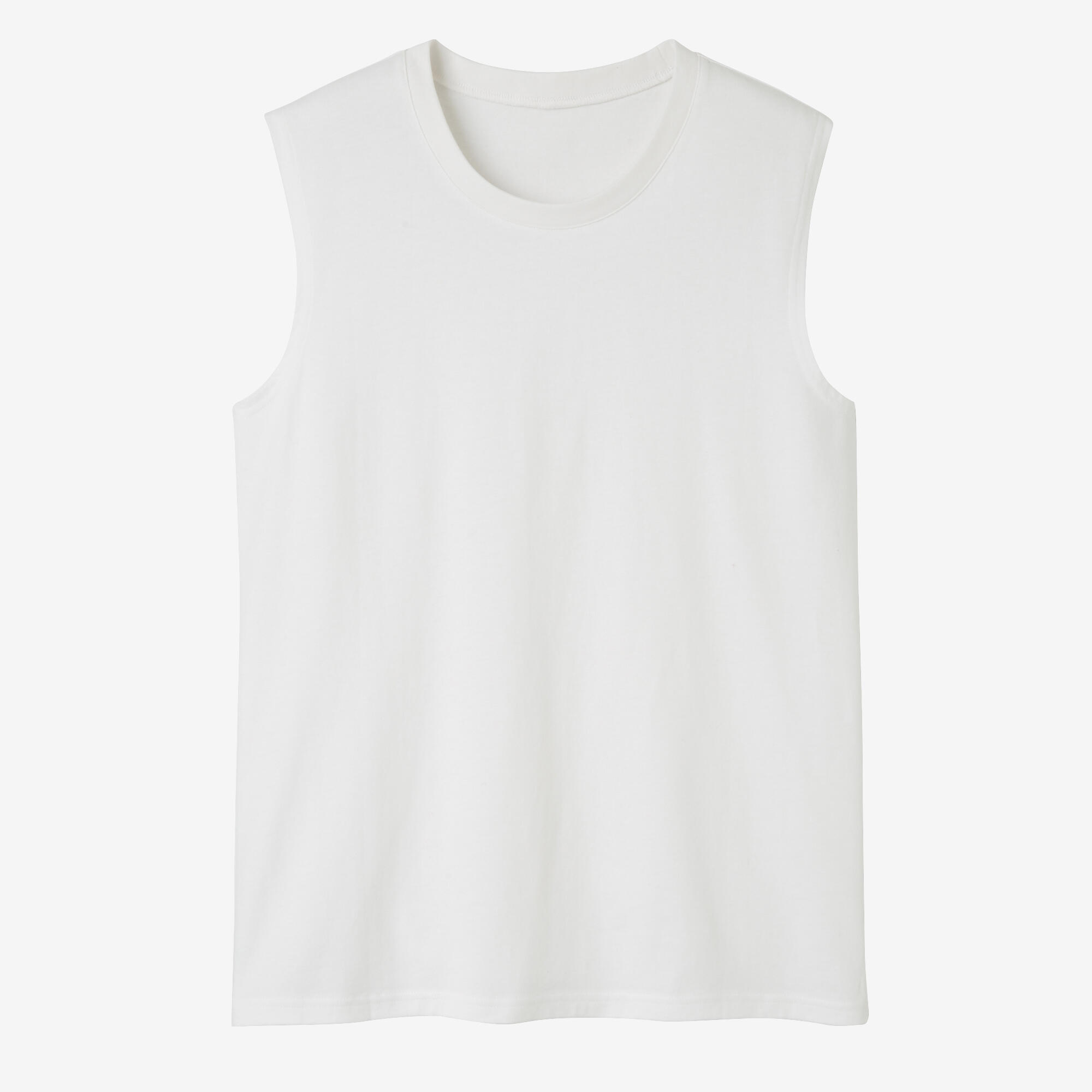 Men's Stretchy Fitness Tank Top 500 - White 4/4