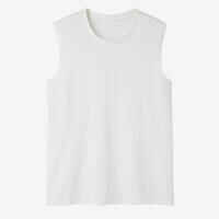 Men's Stretchy Fitness Tank Top 500 - White