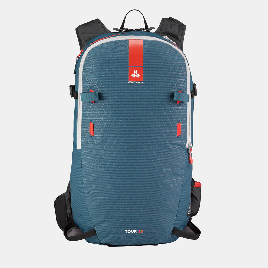 AIRBAG BACKPACK - AVALANCHE TRANSCEIVER TOUR 25 L ULTRA LIGHT - BLUE RED - CARTRIDGE INCLUDED