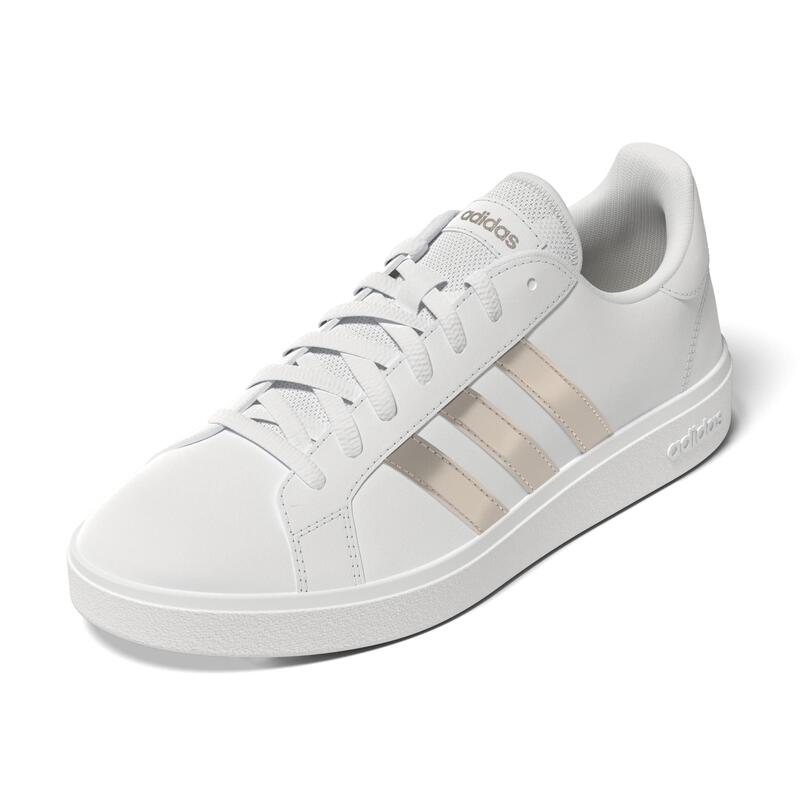 BASKETS DE MARCHE FEMME ADIDAS COURT BASE BLANCHE ARGENT