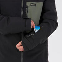 Crna muška jakna za snoubording SNB 500 kompatibilna sa Ziprotec