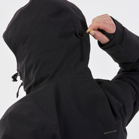 Куртка для сноуборда, совместимая с ZIPROTEC, мужская чёрно-хаки SNB 500