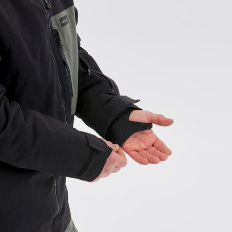 Куртка для сноуборда, совместимая с ZIPROTEC, мужская чёрно-хаки SNB 500