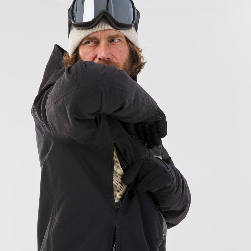 Pánska snowboardová bunda SNB 500 Ziprotec fialová