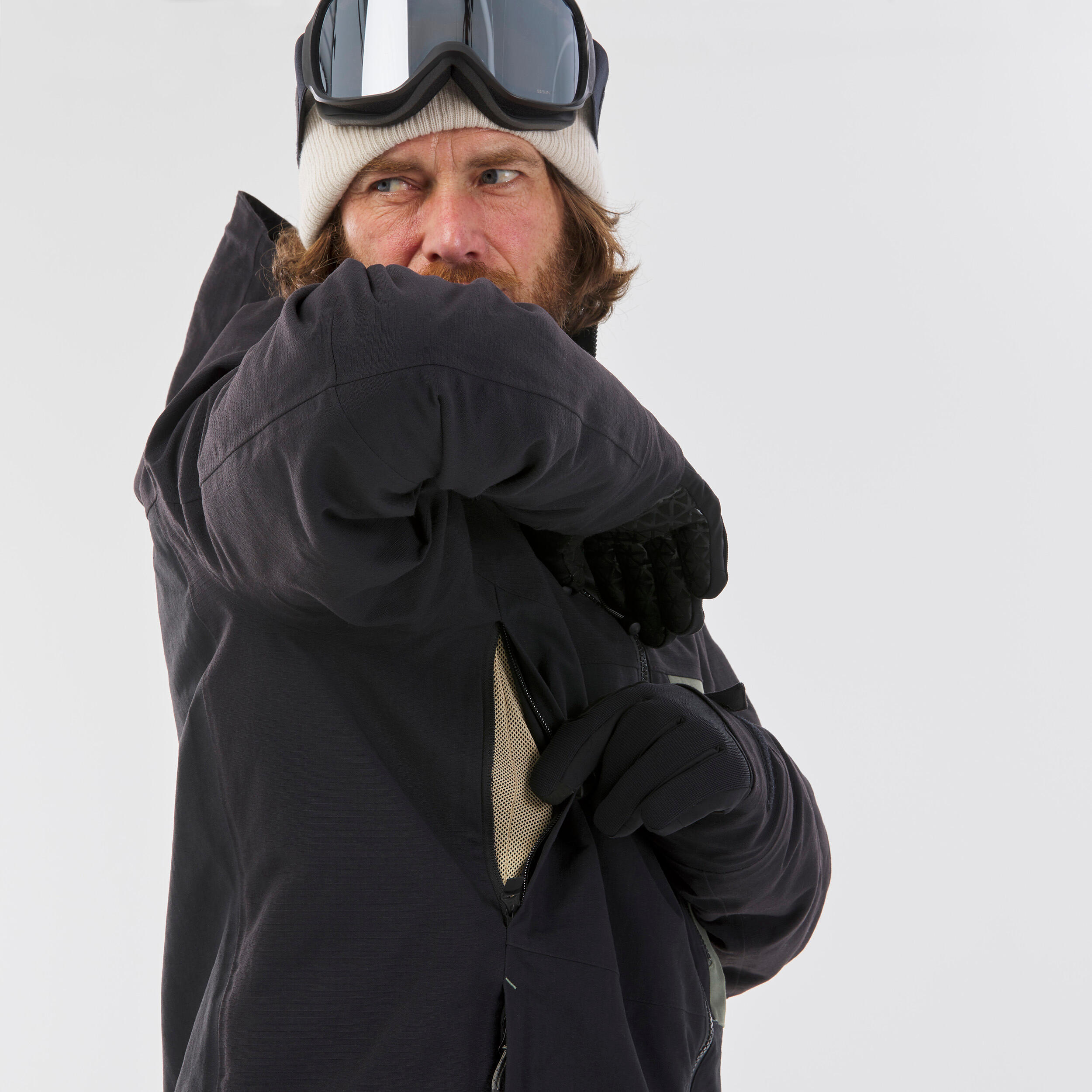 Men's snowboard jacket compatible with ZIPROTEC - SNB 500 - Black 11/18