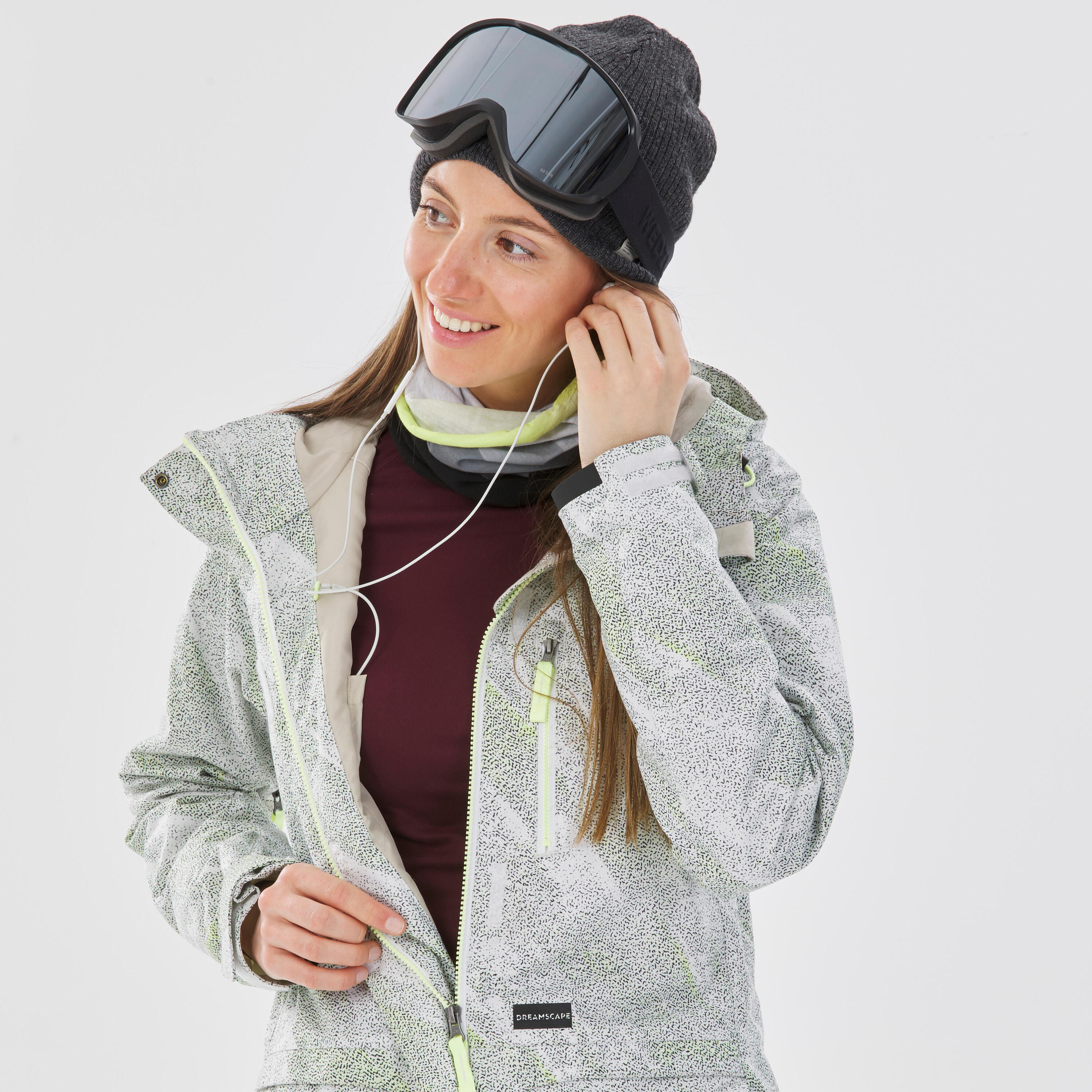 Women's Snowboard Jacket - SNB 100 White 11/18