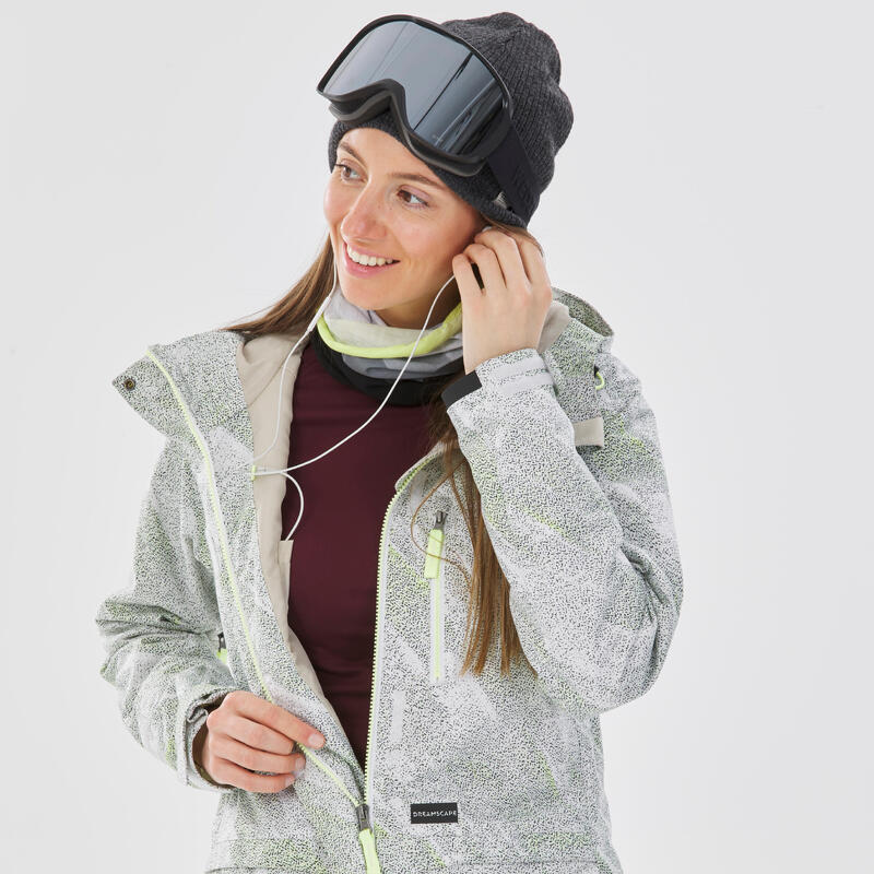 Snowboardjas voor dames 100 wit