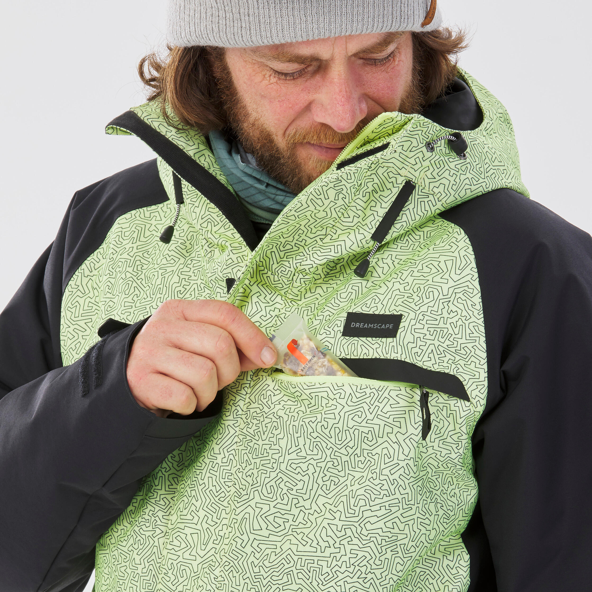 Giacca snowboard uomo SNB100 gialla e nera 11/13