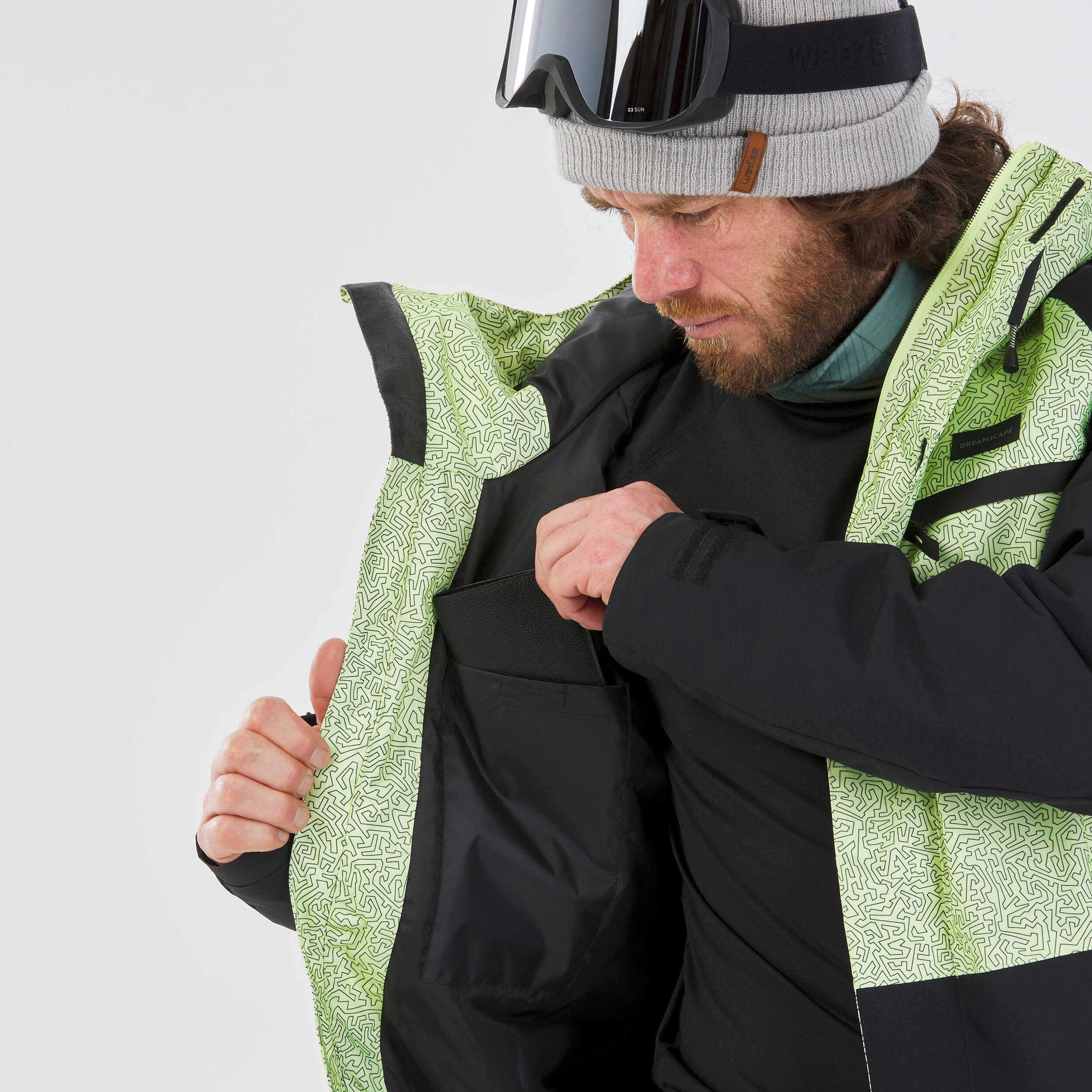 Giacca snowboard uomo SNB100 gialla e nera 9/13