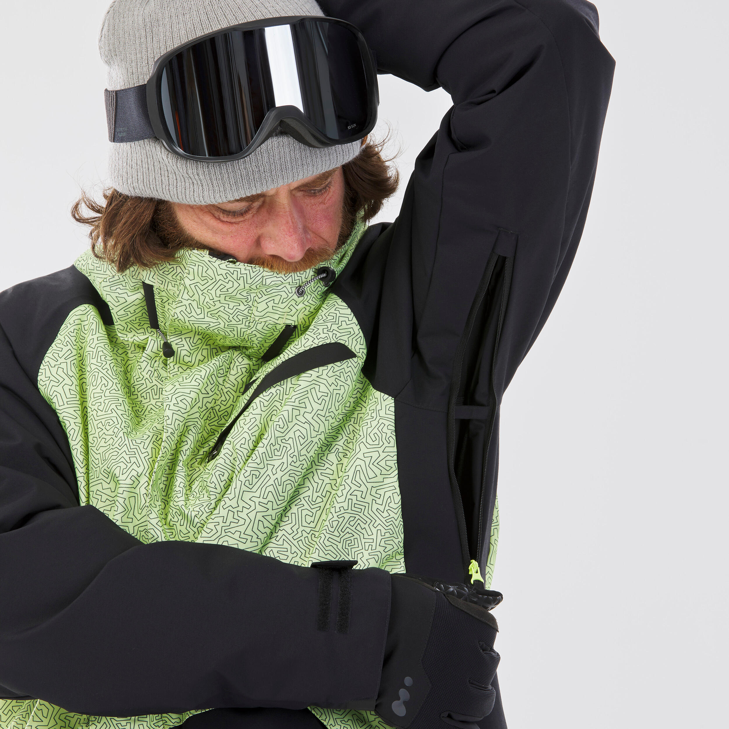 Giacca snowboard uomo SNB100 gialla e nera 7/13