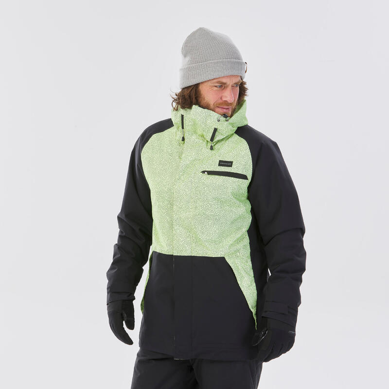 Férfi snowboardkabát 100-as, sárga, fekete