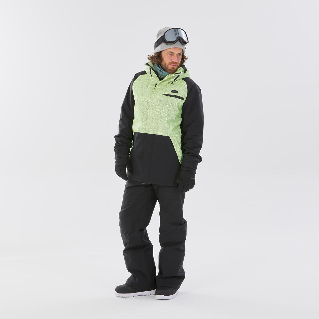 Pánska snowboardová bunda 100 žlto-čierna