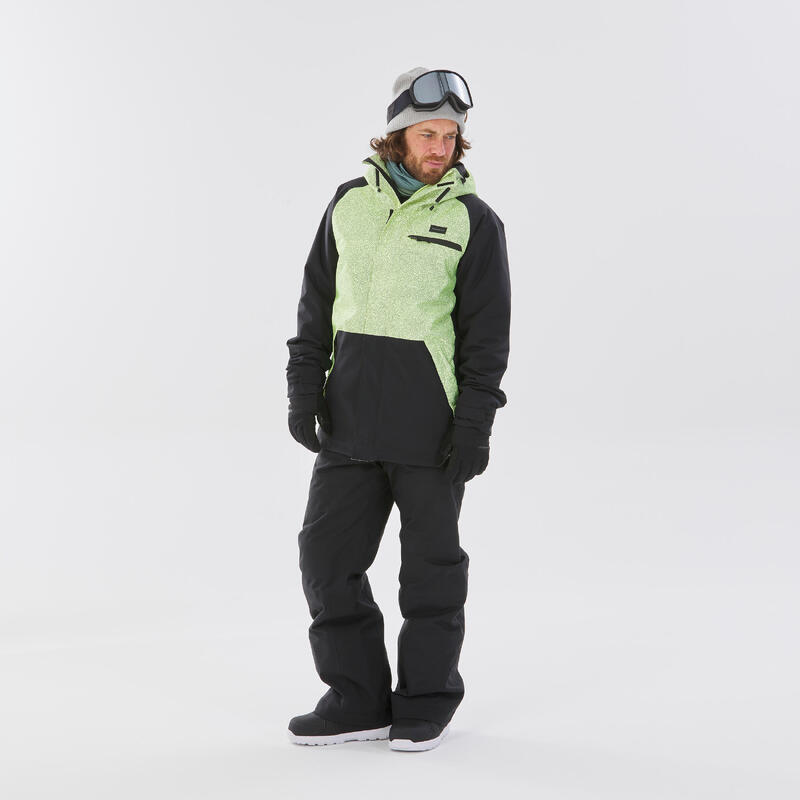 Snowboardjas voor heren SNB 100 geel/zwart
