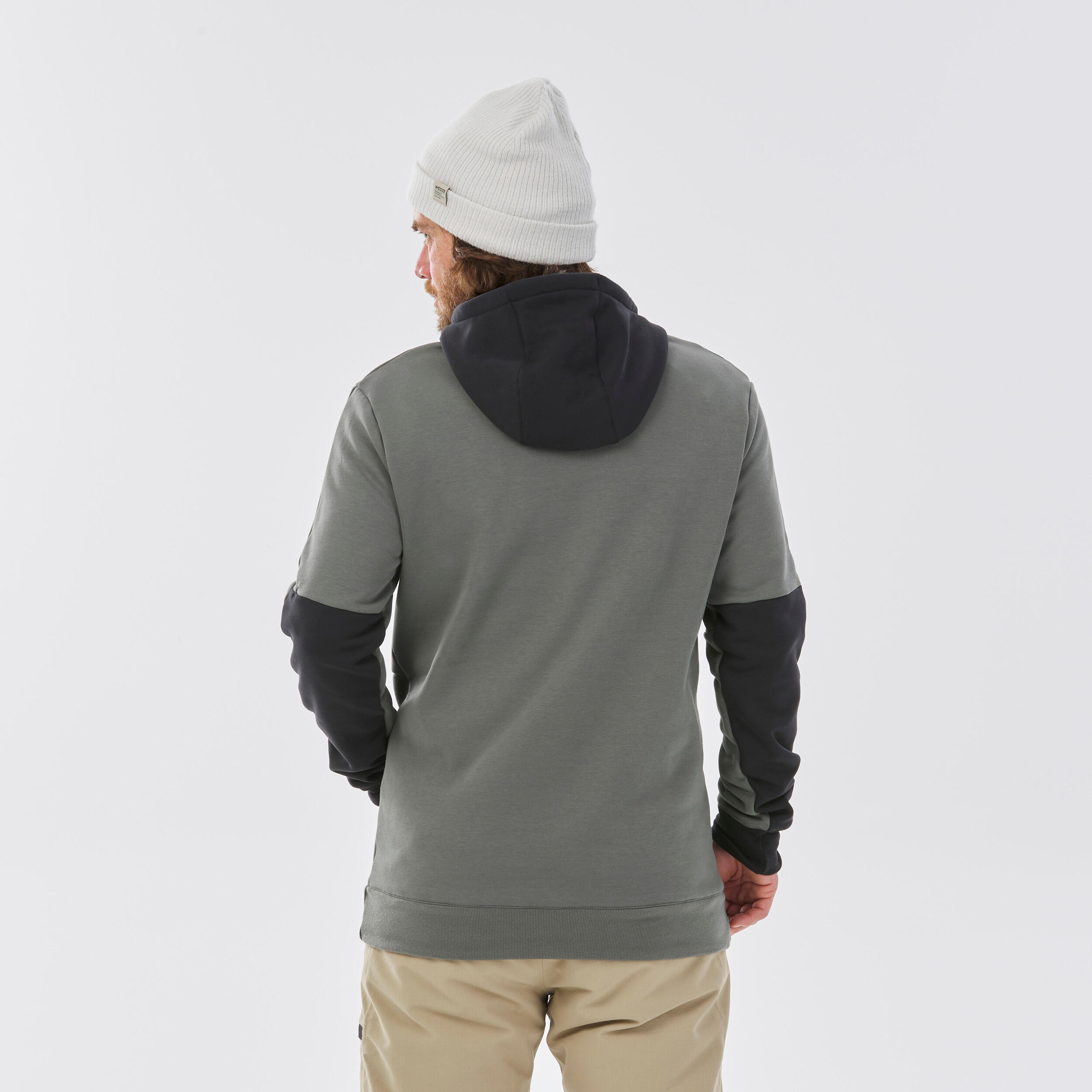 Men's Hooded Snowboard Sweatshirt - SNB HDY Khaki 6/9
