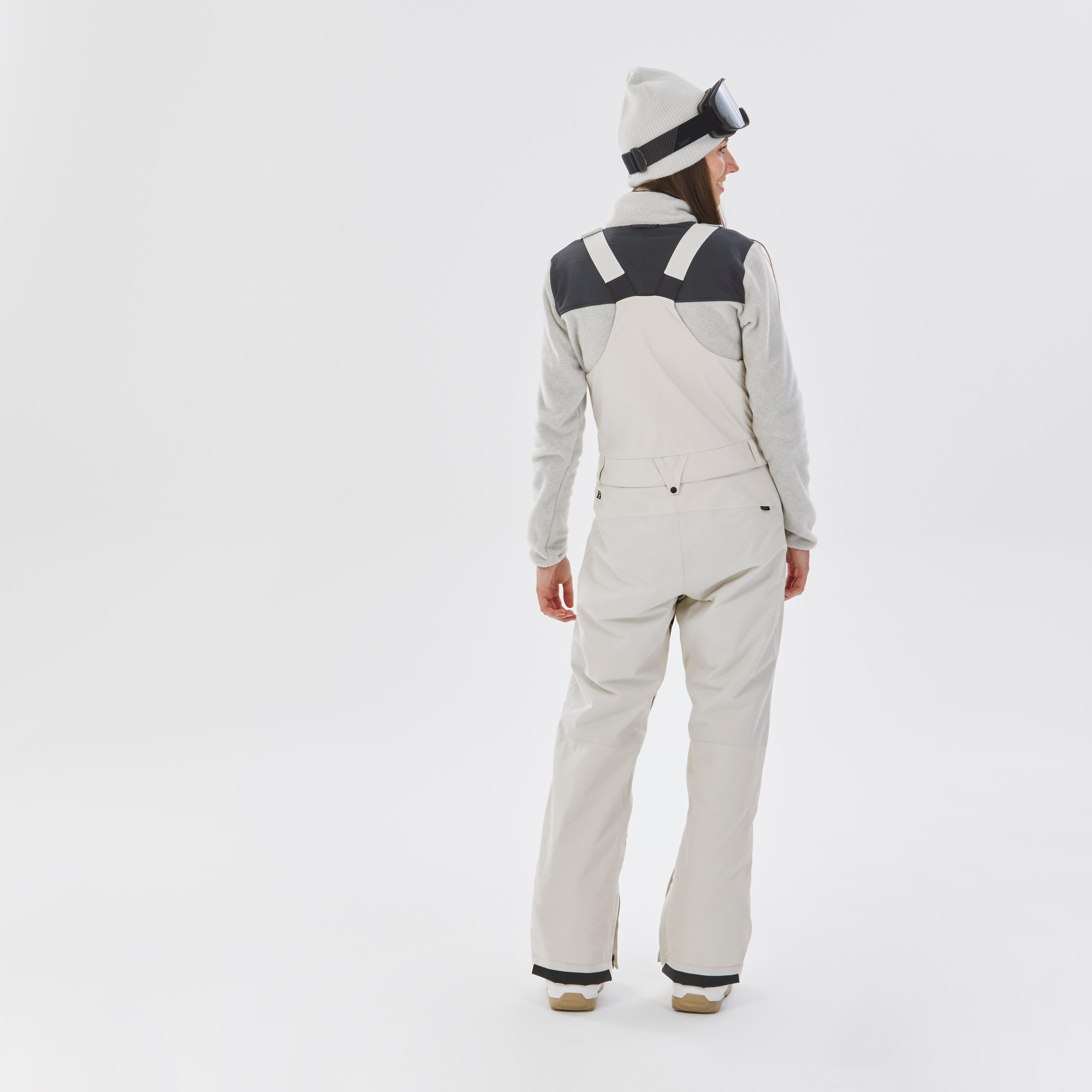 Women's waterproof snowboard overalls, SNB BIB 900 beige