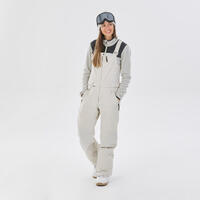 Salopette snowboard femme imperméable - SNB BIB 900 beige